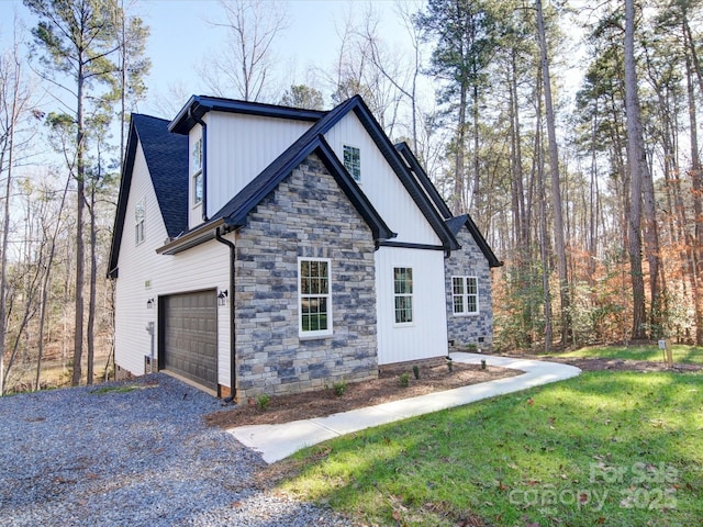 view of property exterior with a garage