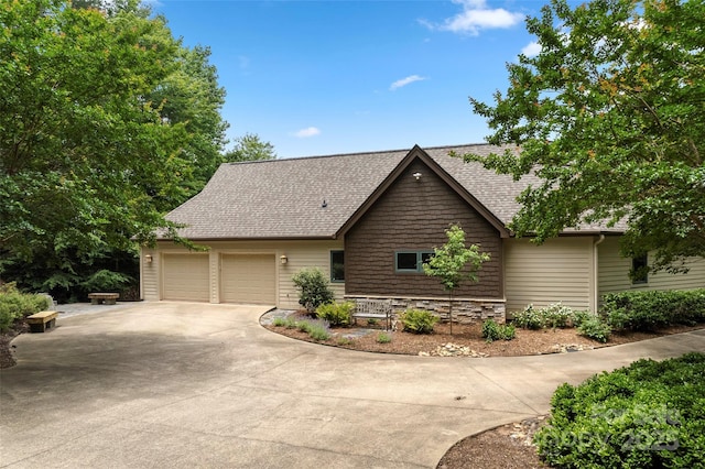 view of front of home with a garage