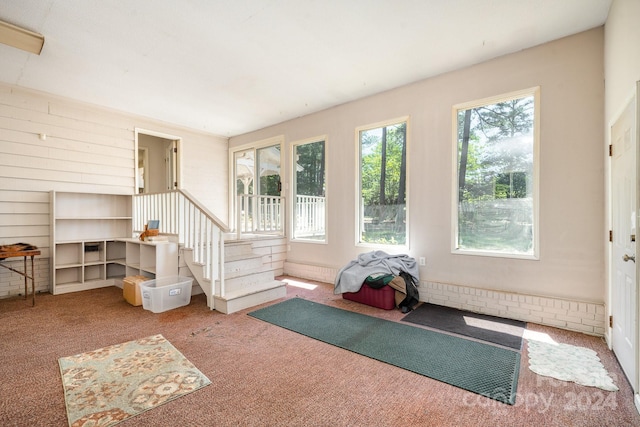 interior space featuring carpet