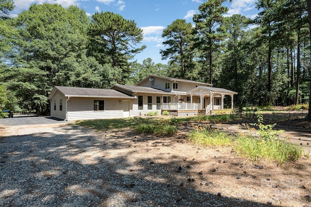 view of front of home with covered porch