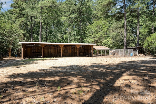 exterior space with an outdoor structure