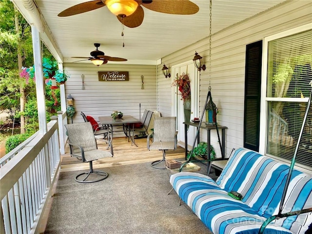 view of patio with ceiling fan