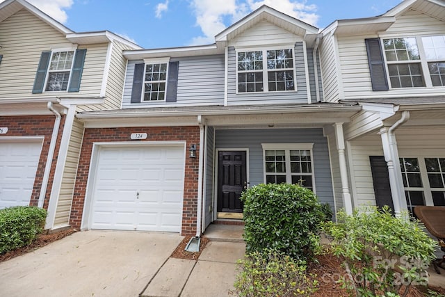 view of property with a garage