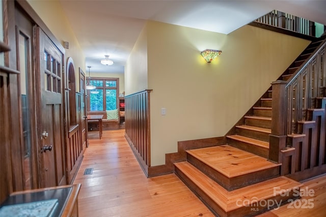 hall featuring light hardwood / wood-style floors