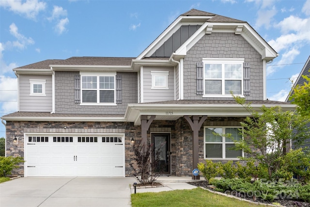 craftsman-style house with a garage