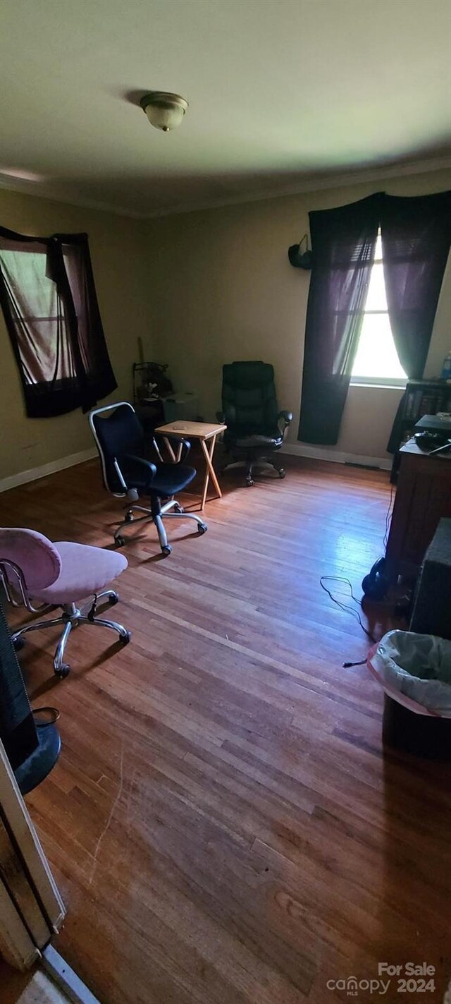 office area featuring hardwood / wood-style flooring