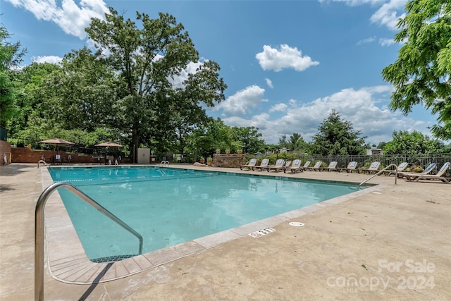 view of pool featuring a patio