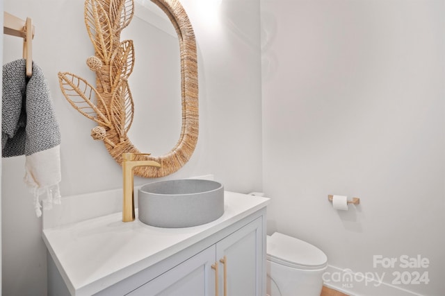 bathroom with vanity and toilet