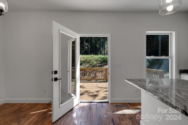 entryway featuring dark hardwood / wood-style flooring