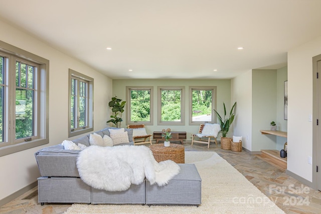 living room with plenty of natural light