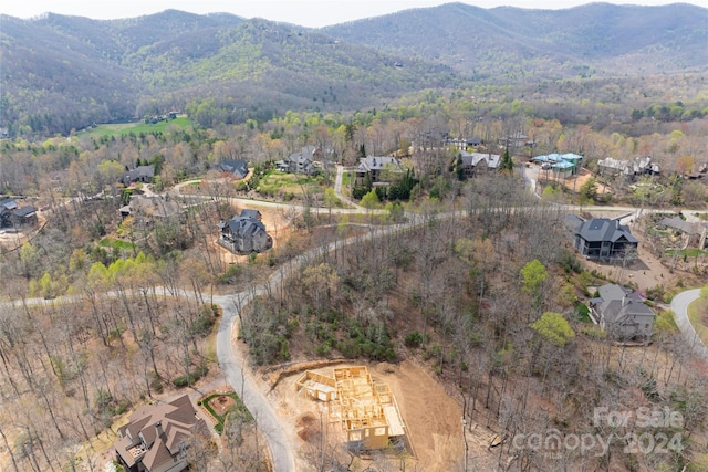 aerial view with a mountain view