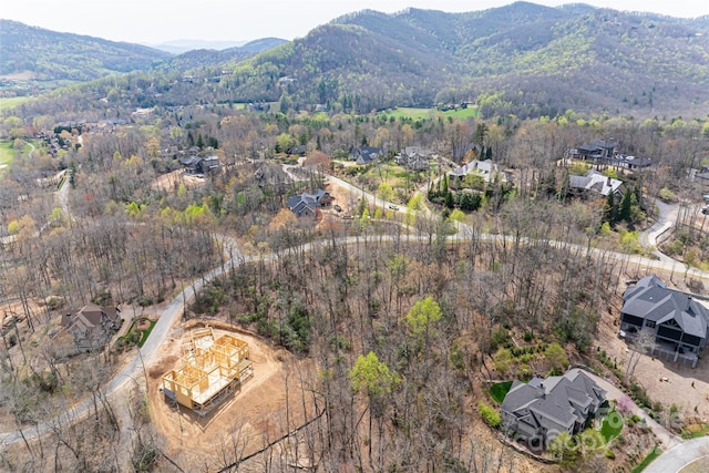 drone / aerial view with a mountain view