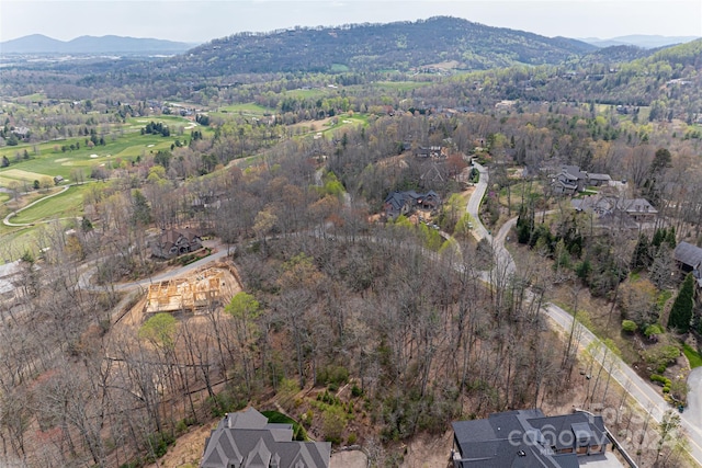 aerial view with a mountain view