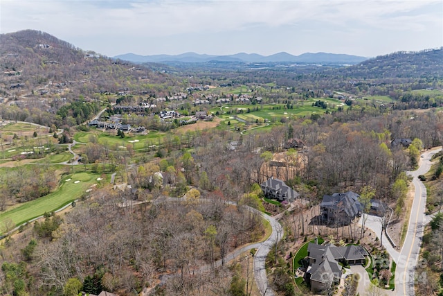 bird's eye view with a mountain view