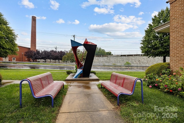 view of community with a lawn