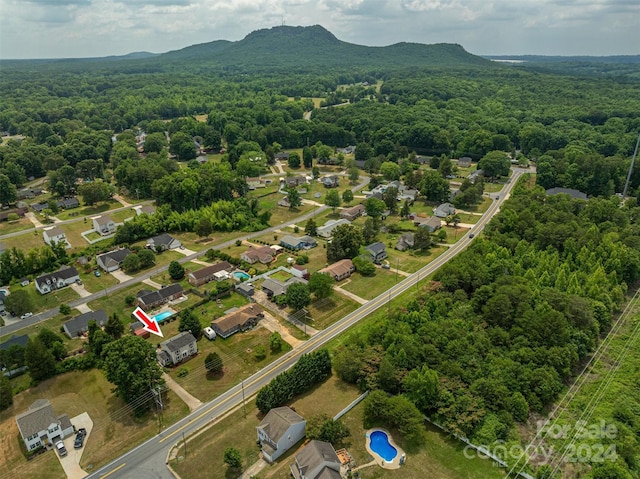 drone / aerial view with a mountain view