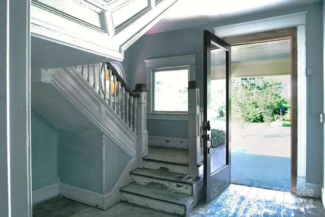 interior space featuring lofted ceiling