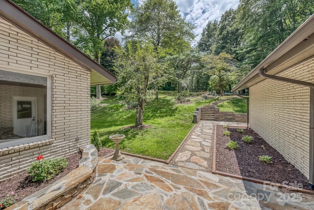 view of yard with a patio