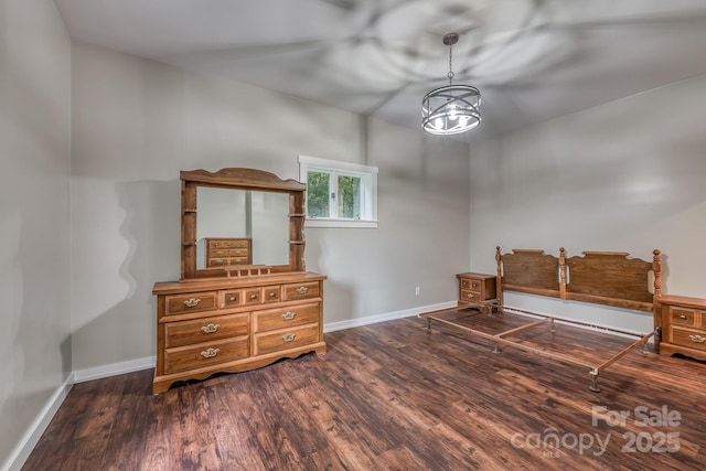 interior space with dark wood-type flooring