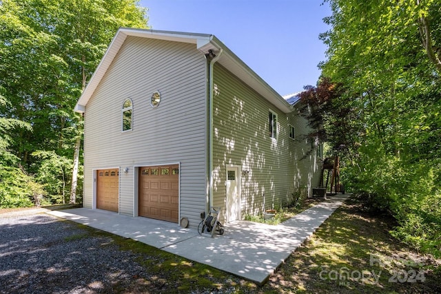 view of home's exterior featuring a garage