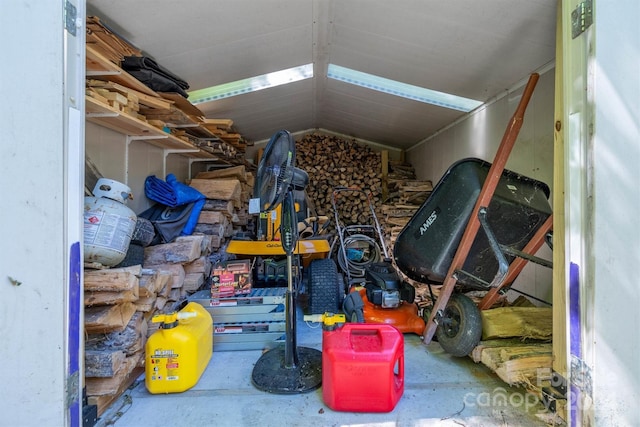 view of storage area