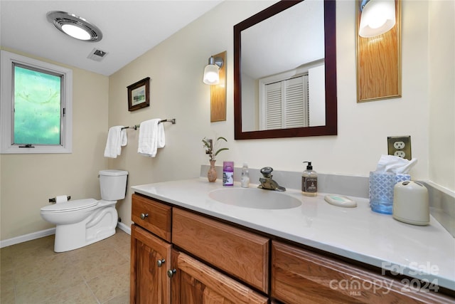 bathroom with toilet and vanity