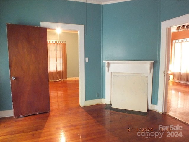 spare room with wood-type flooring