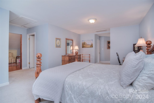 bedroom featuring carpet