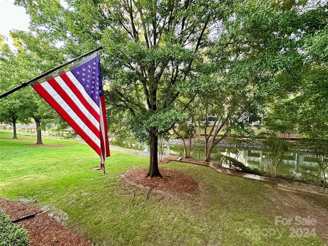 view of yard featuring a water view