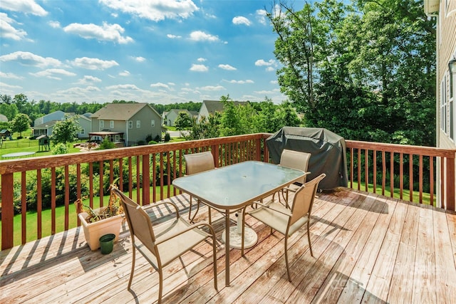 deck with area for grilling