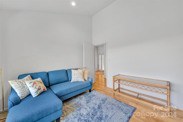 living room with hardwood / wood-style flooring