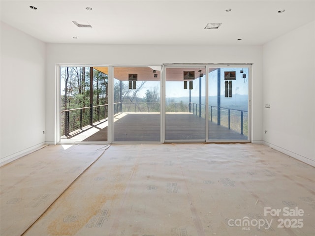 view of spare room
