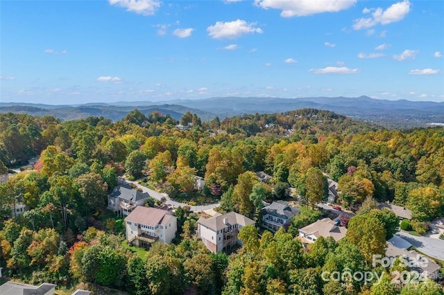 bird's eye view with a mountain view