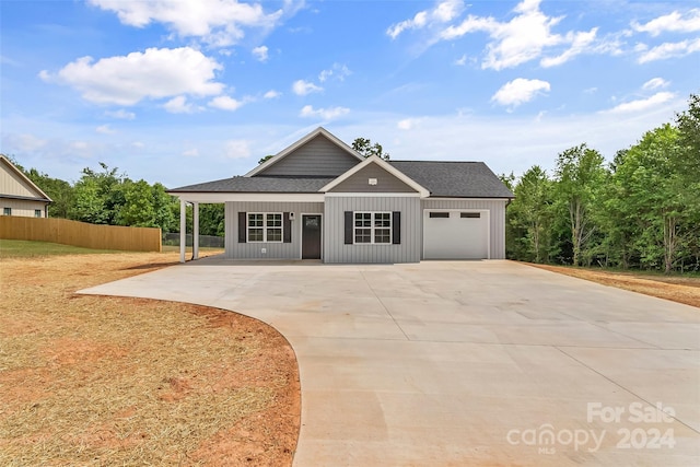 view of front facade with a garage