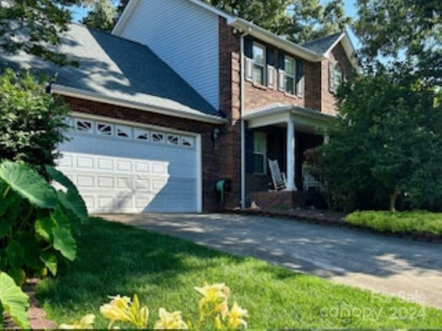 view of property with a garage