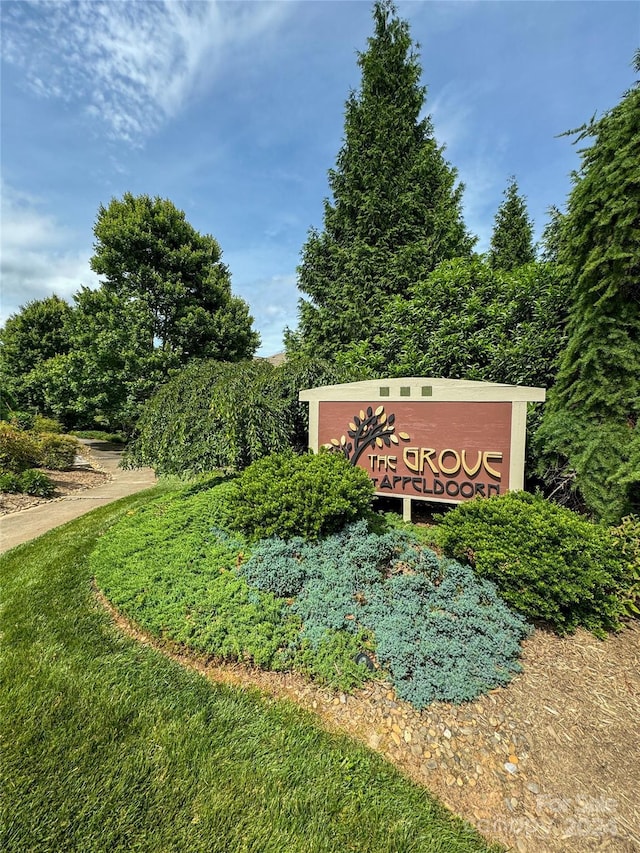 view of community sign