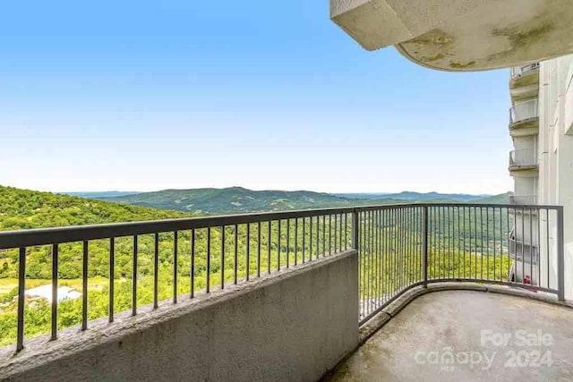 balcony with a mountain view