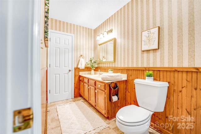 bathroom with toilet and vanity