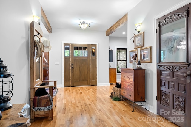 entrance foyer featuring light hardwood / wood-style flooring