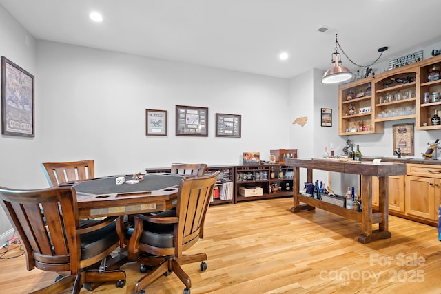 home office featuring light wood-type flooring