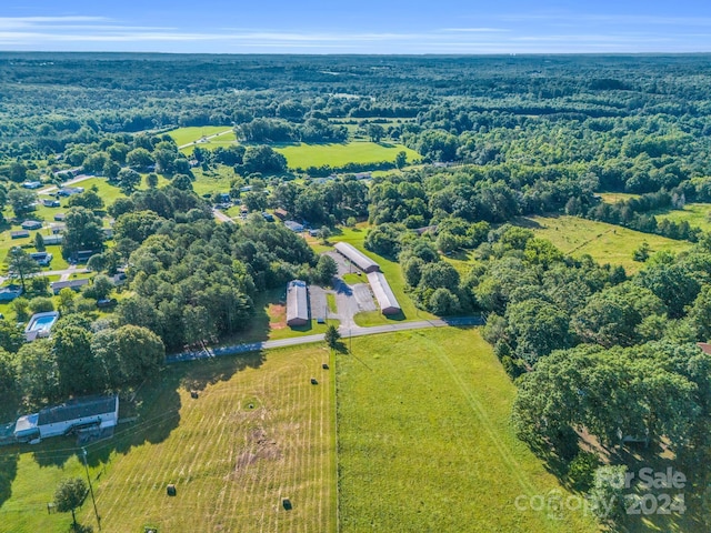 aerial view featuring a rural view