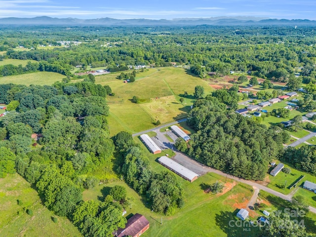 bird's eye view featuring a mountain view