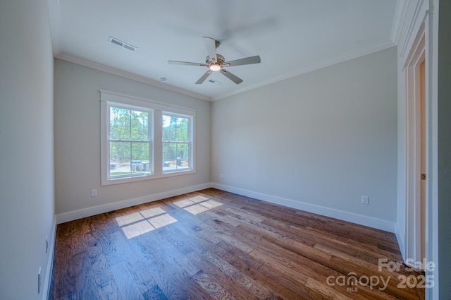 167 Collin Pl Unit 21, Asheville, NC 28804 - unfurnished room with visible vents, wood finished floors, baseboards, and ceiling fan