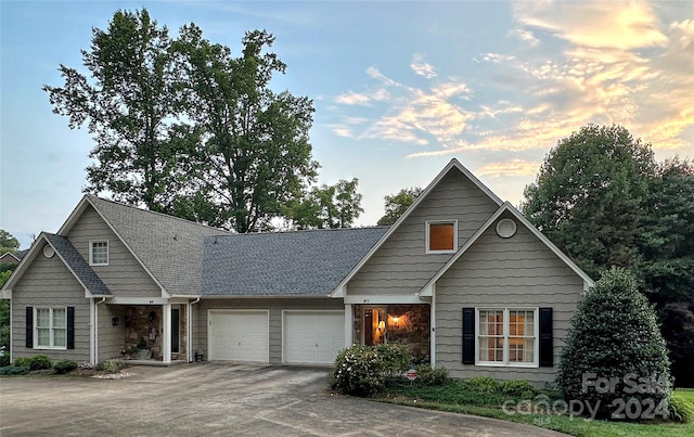 view of front of home featuring a garage