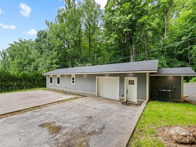 garage featuring central AC