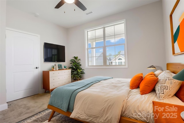 831B Wynnshire Dr Unit 60, Hickory, NC 28601 - bedroom featuring a ceiling fan, carpet flooring, and visible vents