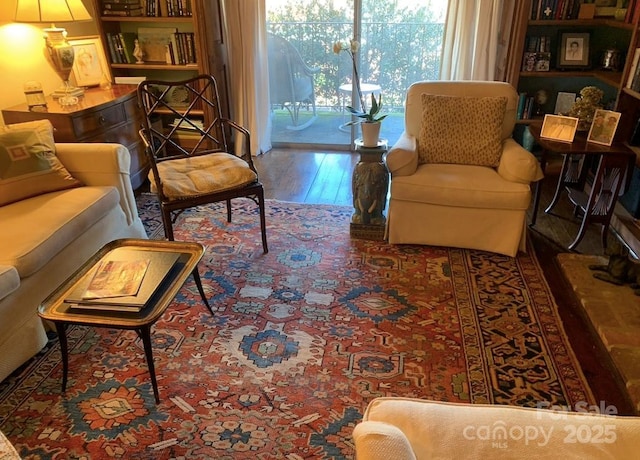 living room featuring wood-type flooring