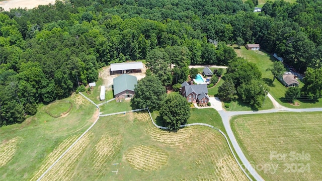 bird's eye view with a rural view