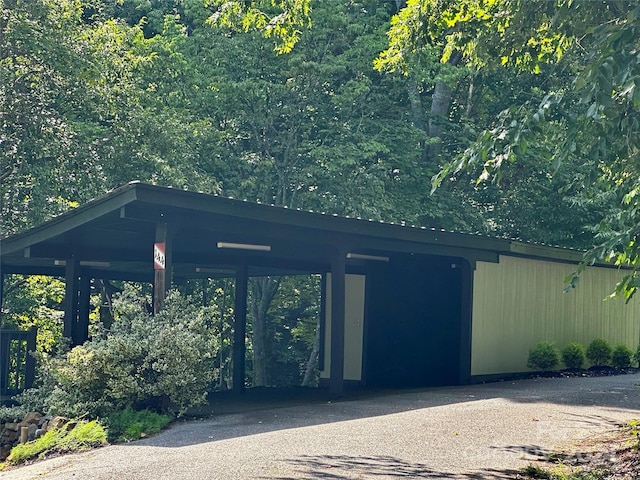 view of parking featuring a carport