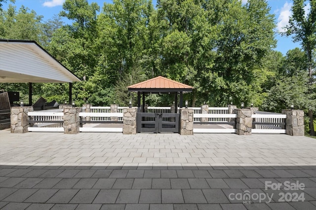 view of patio with a gazebo